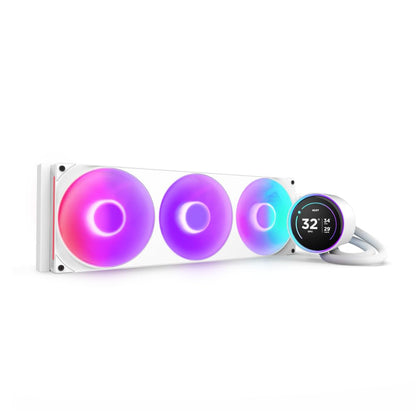 NZXT Kraken Elite 360 RGB 2024 - AIO CPU Liquid Cooler - 360mm Radiator - F360 RGB Core Fan - Customizable 2.72" IPS LCD - NZXT Turbine Pump - AMD® AM5, AM4 - Intel® LGA 1851/1700, 1200/115X - White