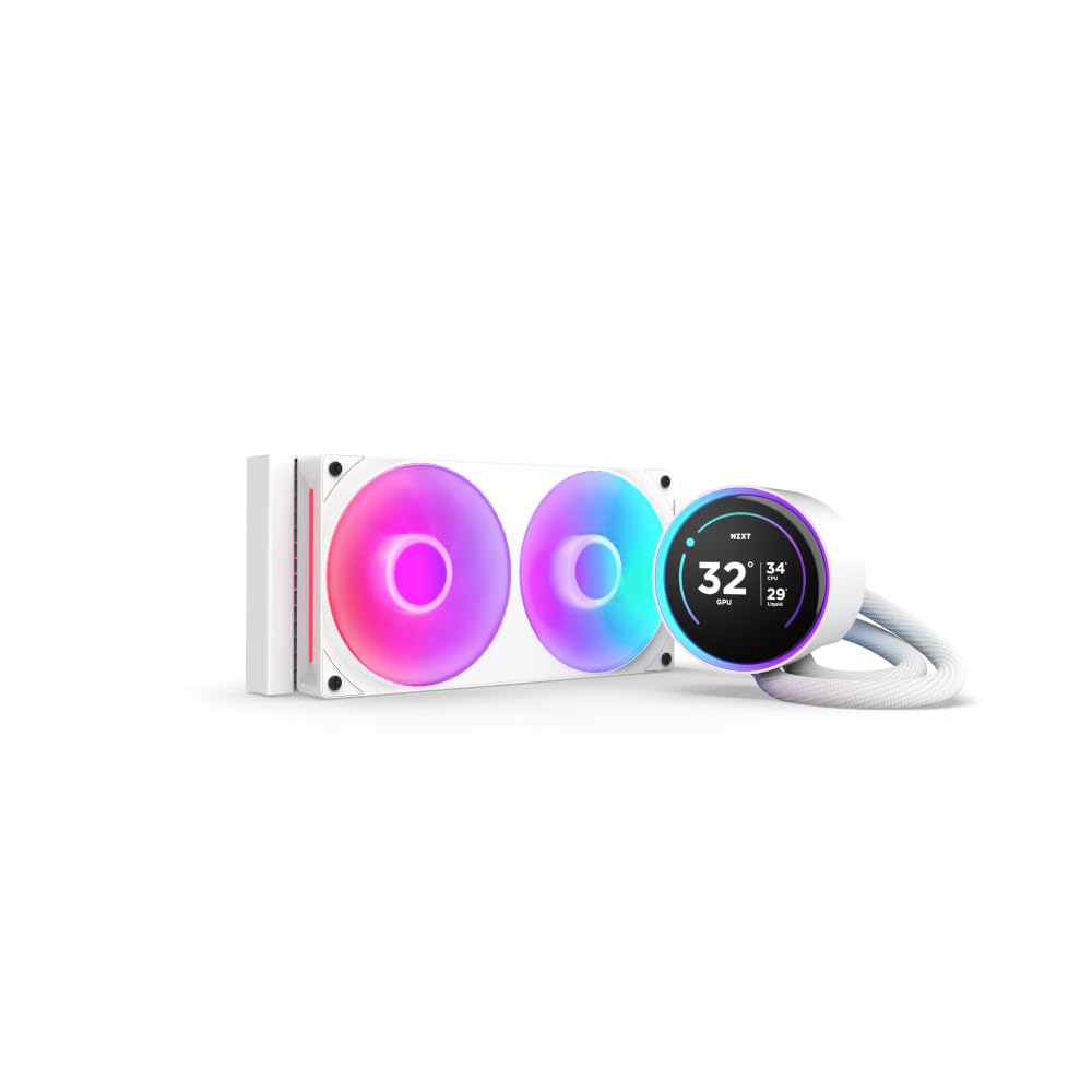 NZXT Kraken Elite 360 RGB 2024 - AIO CPU Liquid Cooler - 360mm Radiator - F360 RGB Core Fan - Customizable 2.72" IPS LCD - NZXT Turbine Pump - AMD® AM5, AM4 - Intel® LGA 1851/1700, 1200/115X - White