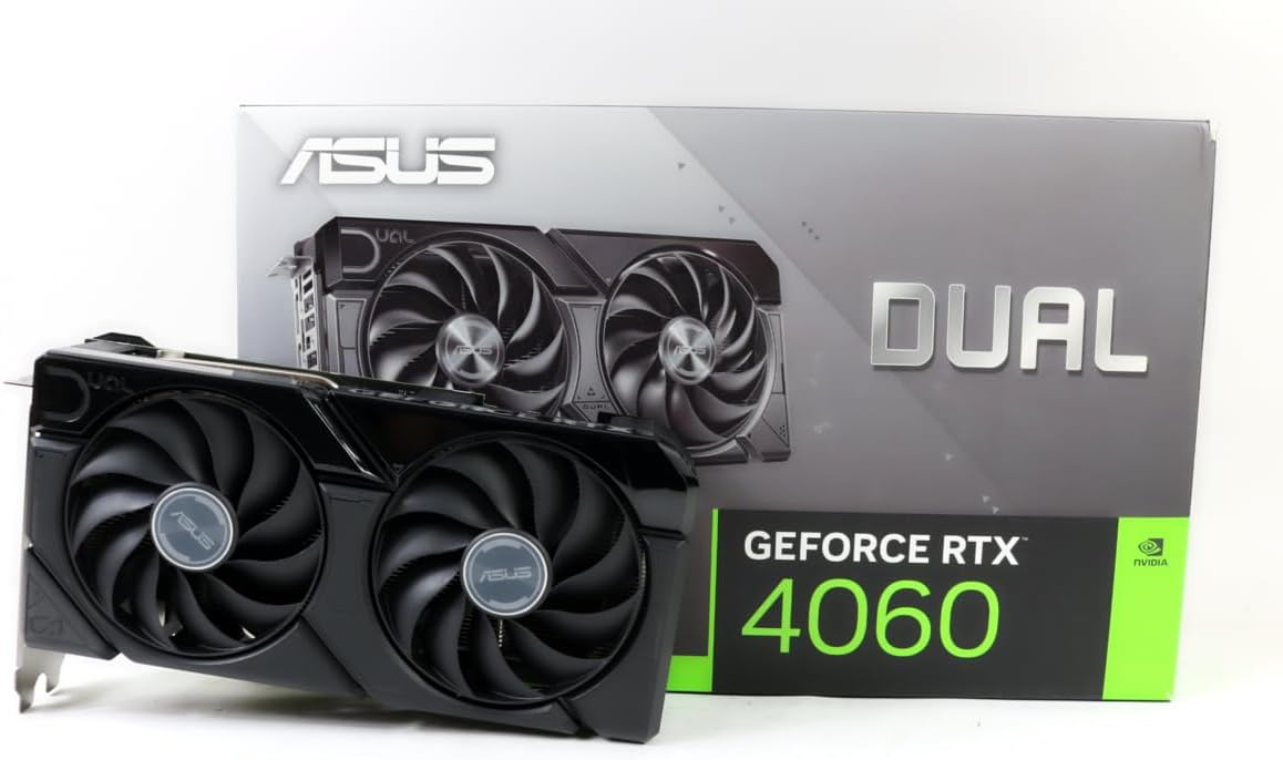 ASUS Dual GeForce RTX™ 4060 V2 OC Edition (PCIe 4.0, 8GB GDDR6, DLSS 3, HDMI 2.1a, DisplayPort 1.4a, 2-Slot Design, Axial-tech Fan Design, 0dB Technology, and More) (Renewed)