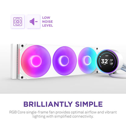 NZXT Kraken Elite 360 RGB 2024 - AIO CPU Liquid Cooler - 360mm Radiator - F360 RGB Core Fan - Customizable 2.72" IPS LCD - NZXT Turbine Pump - AMD® AM5, AM4 - Intel® LGA 1851/1700, 1200/115X - White