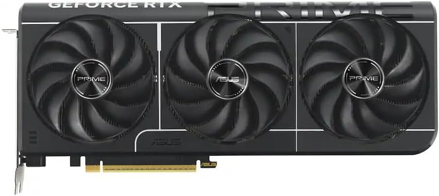 ASUS Prime GeForce RTX 5080 OC Edition Triple Fan Graphics Card, 16GB GDDR7, 1827 AI Tops, 5th Gen Tensor Cores, DLSS 4, PCIe 5.0, DP 2.1b x3, HDMI 2.1b, with GPU Holder