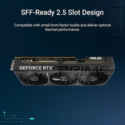 ASUS Prime GeForce RTX 5080 OC Edition Triple Fan Graphics Card, 16GB GDDR7, 1827 AI Tops, 5th Gen Tensor Cores, DLSS 4, PCIe 5.0, DP 2.1b x3, HDMI 2.1b, with GPU Holder
