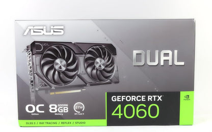 ASUS Dual GeForce RTX™ 4060 V2 OC Edition (PCIe 4.0, 8GB GDDR6, DLSS 3, HDMI 2.1a, DisplayPort 1.4a, 2-Slot Design, Axial-tech Fan Design, 0dB Technology, and More) (Renewed)