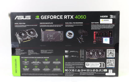 ASUS Dual GeForce RTX™ 4060 V2 OC Edition (PCIe 4.0, 8GB GDDR6, DLSS 3, HDMI 2.1a, DisplayPort 1.4a, 2-Slot Design, Axial-tech Fan Design, 0dB Technology, and More) (Renewed)