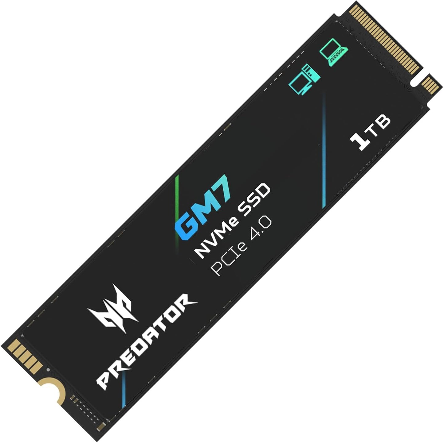 acer Predator GM7 1TB SSD: M.2 2280 PCIe Gen 4 x4 NVMe 2.0, Read Speed Up to 7400 MB/s, Internal PC Solid State Drive for Laptop, Desktop and PS5 - BL.9BWWR.118