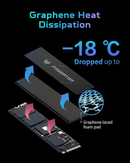 Predator M.2 SSD 2TB GM7000 with DRAM cache NVMe 1.4 2280 PCIe Gen4×4 Ultra high speed (maximum read: 7400MB/s, max write: 6700MB/s) 3D NAND TLC Internal SSD Compatible with PS5 Pro - BL.9BWWR.106