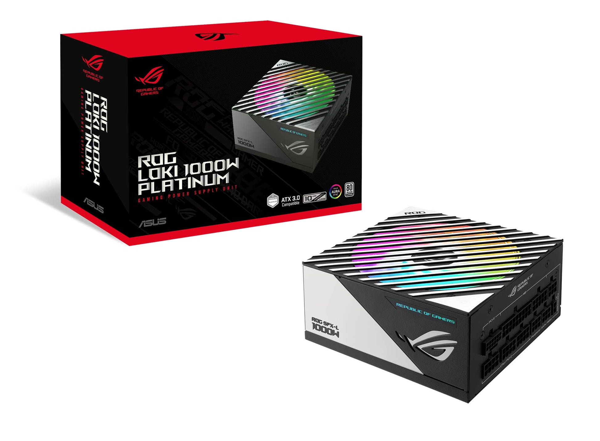 ASUS ROG Loki SFX-L 1200W Titanium PSU (Fully Modular Power Supply, 80+ Titanium, 120mm PWM ARGB Fan, Aura Sync, ATX 3.0 Compatible, PCIe 5.0 Ready, 10 Year Warranty)