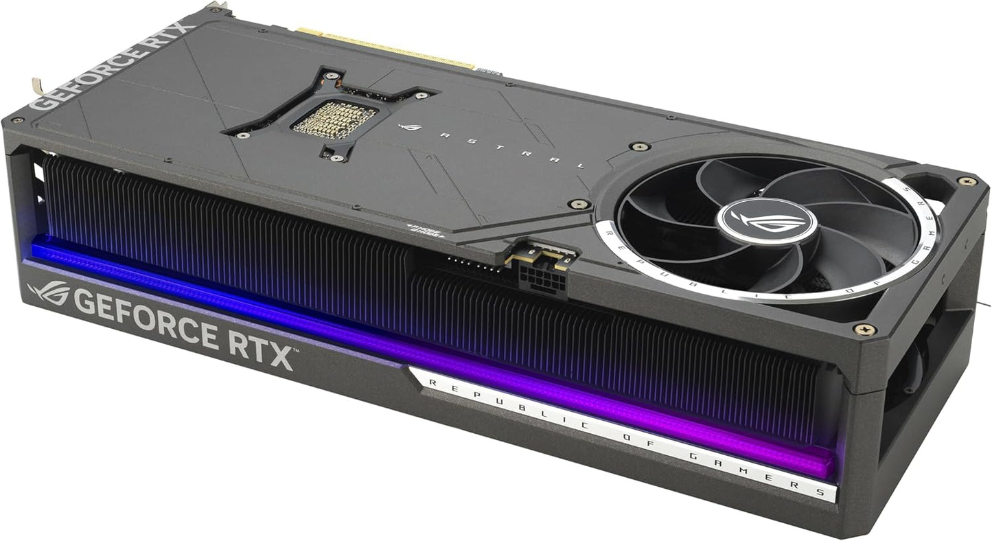 ASUS ROG Astral GeForce RTX™ 5080 OC Edition Graphics Card, NVIDIA (PCIe® 5.0, 16GB GDDR7, HDMI®/DP 2.1, 3.8-Slot, 4-Fan Design, Axial-tech Fans, Patented Vapor Chamber, Phase-Change GPU Thermal Pad)