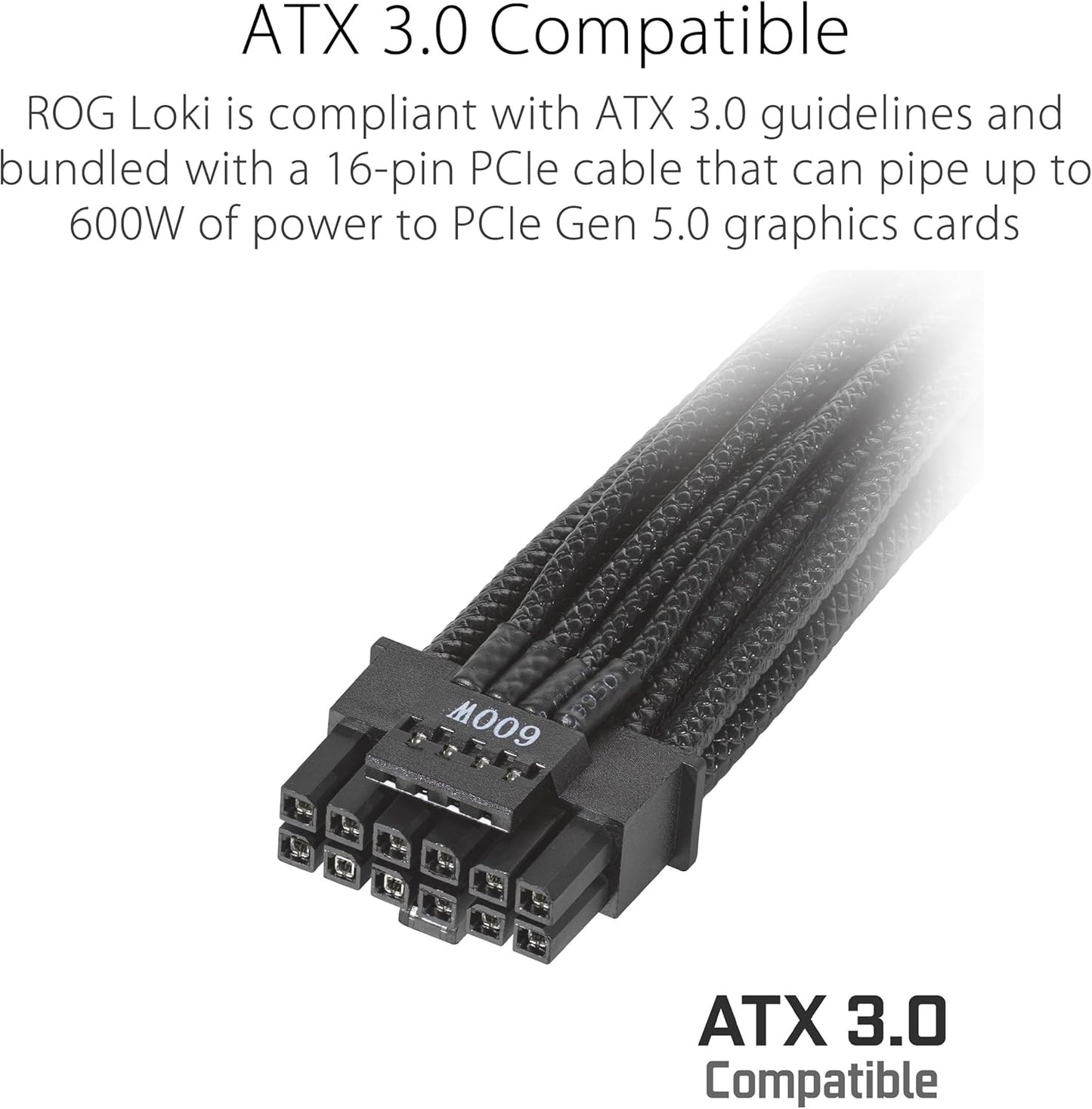 ASUS ROG Loki SFX-L 1200W Titanium PSU (Fully Modular Power Supply, 80+ Titanium, 120mm PWM ARGB Fan, Aura Sync, ATX 3.0 Compatible, PCIe 5.0 Ready, 10 Year Warranty)