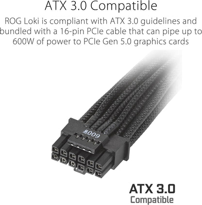ASUS ROG Loki SFX-L 1200W Titanium PSU (Fully Modular Power Supply, 80+ Titanium, 120mm PWM ARGB Fan, Aura Sync, ATX 3.0 Compatible, PCIe 5.0 Ready, 10 Year Warranty)