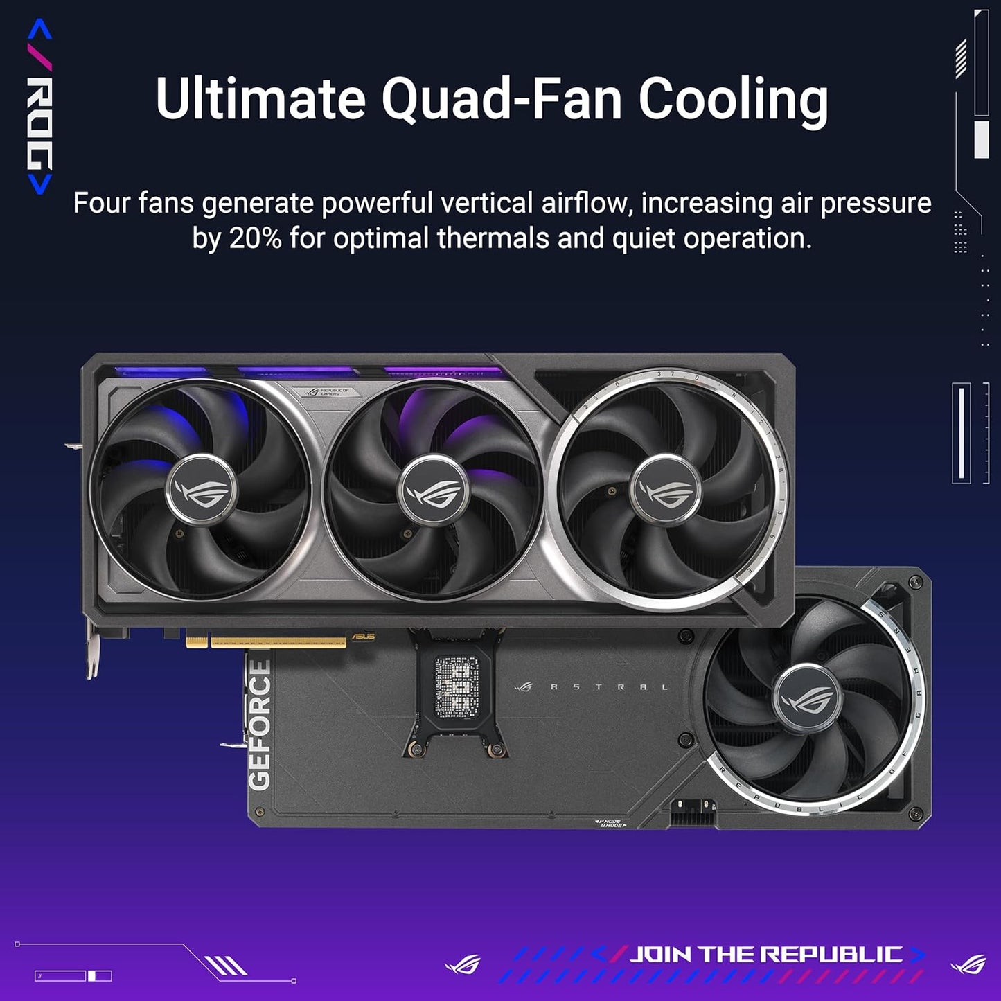 ASUS ROG Astral GeForce RTX™ 5080 OC Edition Graphics Card, NVIDIA (PCIe® 5.0, 16GB GDDR7, HDMI®/DP 2.1, 3.8-Slot, 4-Fan Design, Axial-tech Fans, Patented Vapor Chamber, Phase-Change GPU Thermal Pad)