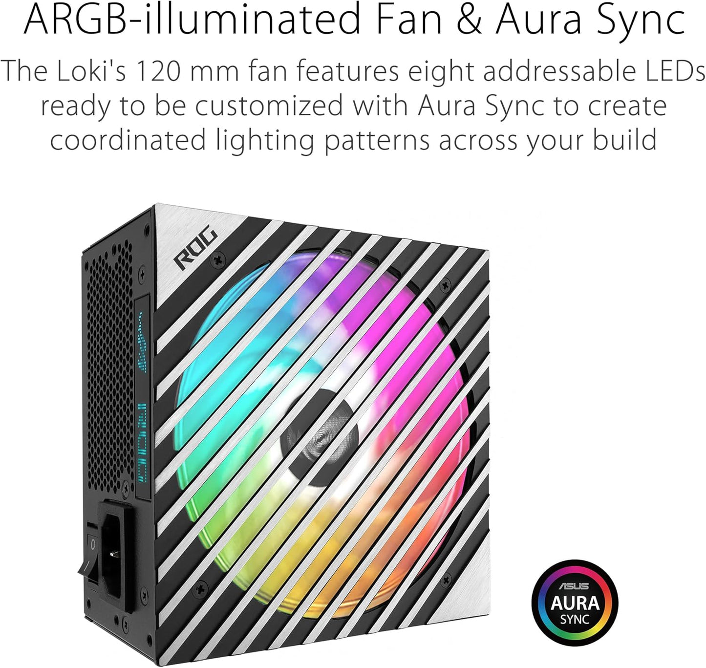 ASUS ROG Loki SFX-L 1200W Titanium PSU (Fully Modular Power Supply, 80+ Titanium, 120mm PWM ARGB Fan, Aura Sync, ATX 3.0 Compatible, PCIe 5.0 Ready, 10 Year Warranty)