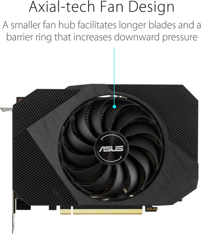 ASUS Phoenix NVIDIA GeForce RTX 3060 V2 Gaming Graphics Card- PCIe 4.0, 12GB GDDR6, HDMI, DisplayPort 1.4a, Axial-tech Fan Design, Protective Backplate, Dual ball fan bearings, Auto-Extreme (Renewed)