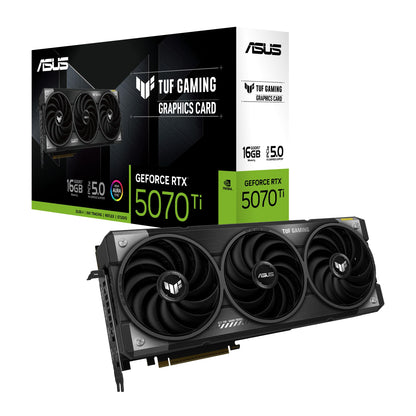 ASUS TUF GeForce RTX™ 5070 Ti 16GB GDDR7 OC Edition Graphics Card, NVIDIA, Desktop (PCIe® 5.0, HDMI®/DP 2.1, 3.125-Slot, Military-Grade Components, Protective PCB Coating, Axial-tech Fans)