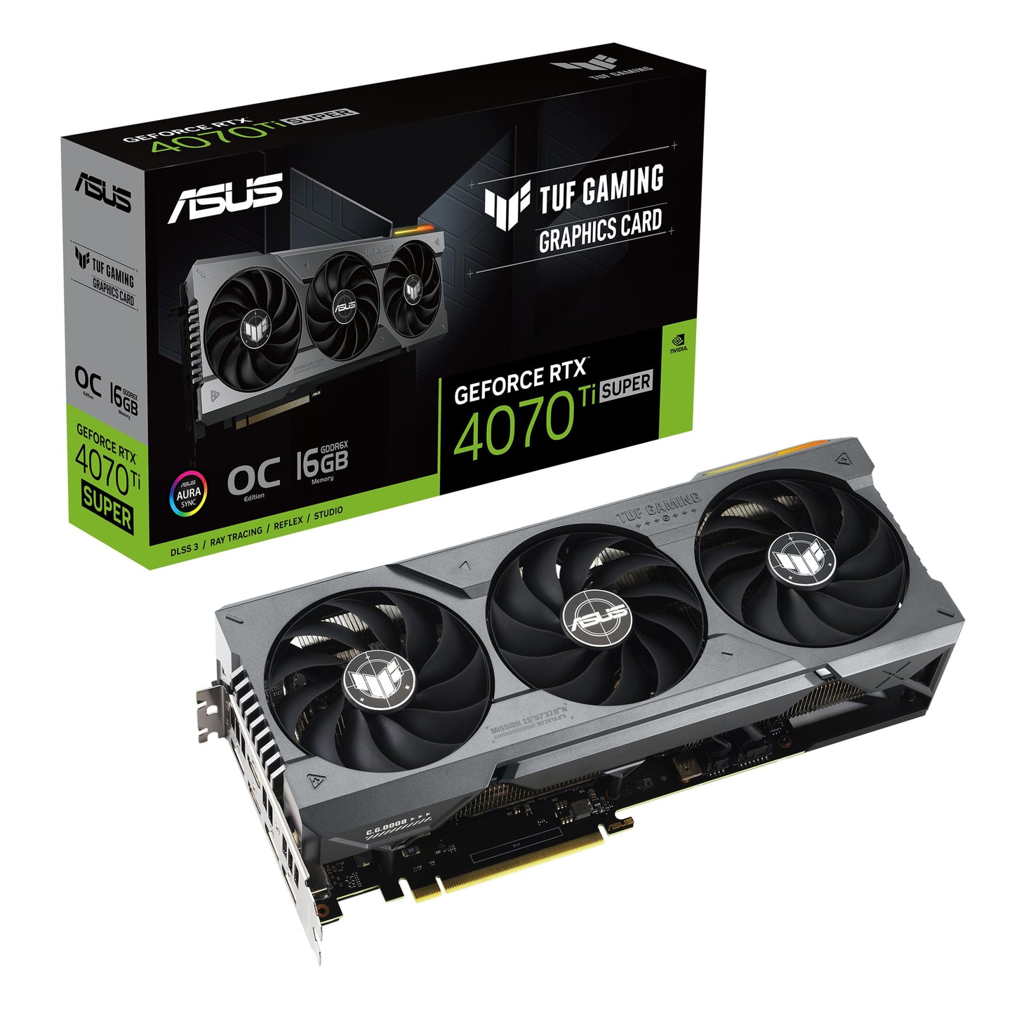 ASUS TUF GeForce RTX™ 5070 Ti 16GB GDDR7 OC Edition Graphics Card, NVIDIA, Desktop (PCIe® 5.0, HDMI®/DP 2.1, 3.125-Slot, Military-Grade Components, Protective PCB Coating, Axial-tech Fans)