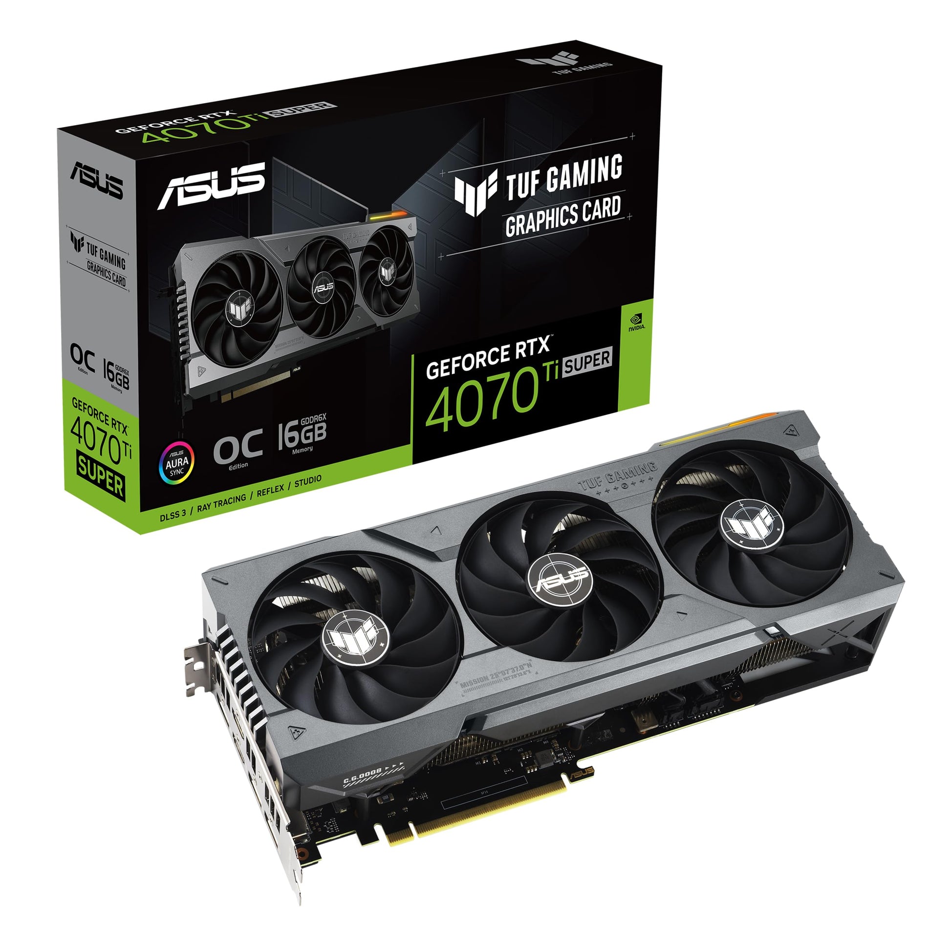 ASUS TUF GeForce RTX™ 5070 Ti 16GB GDDR7 OC Edition Graphics Card, NVIDIA, Desktop (PCIe® 5.0, HDMI®/DP 2.1, 3.125-Slot, Military-Grade Components, Protective PCB Coating, Axial-tech Fans)