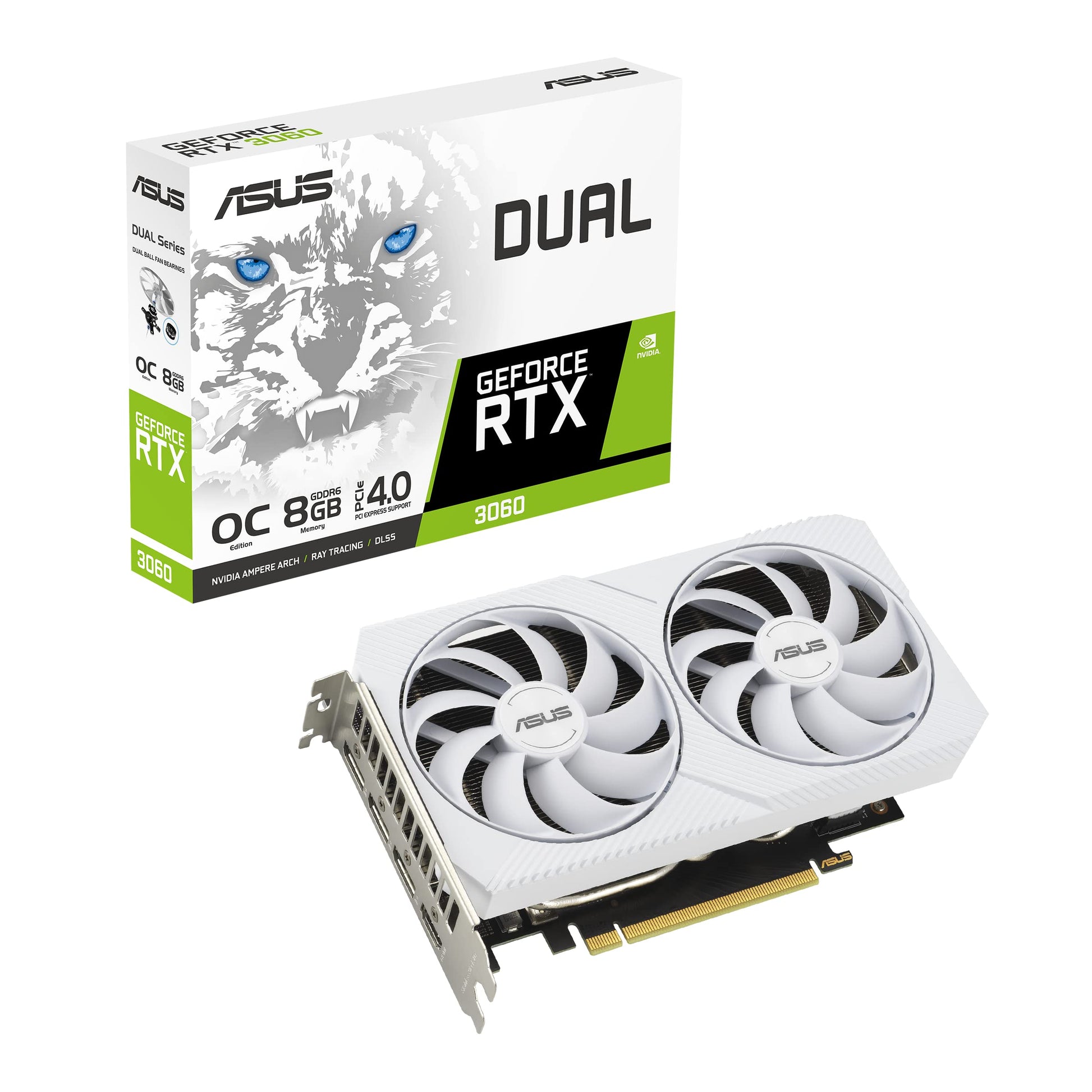 Asus Dual GeForce RTX™ 3060 OC Edition 8GB GDDR6 (PCIe 4.0, 8GB GDDR6, HDMI 2.1, DisplayPort 1.4a) (Renewed)