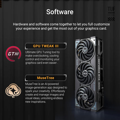 ASUS TUF GeForce RTX™ 5070 Ti 16GB GDDR7 OC Edition Graphics Card, NVIDIA, Desktop (PCIe® 5.0, HDMI®/DP 2.1, 3.125-Slot, Military-Grade Components, Protective PCB Coating, Axial-tech Fans)