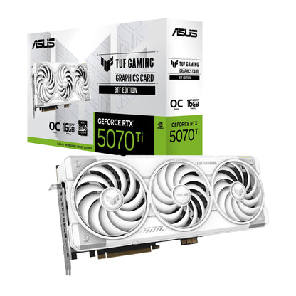 ASUS TUF GeForce RTX™ 5070 Ti 16GB GDDR7 OC Edition Graphics Card, NVIDIA, Desktop (PCIe® 5.0, HDMI®/DP 2.1, 3.125-Slot, Military-Grade Components, Protective PCB Coating, Axial-tech Fans)