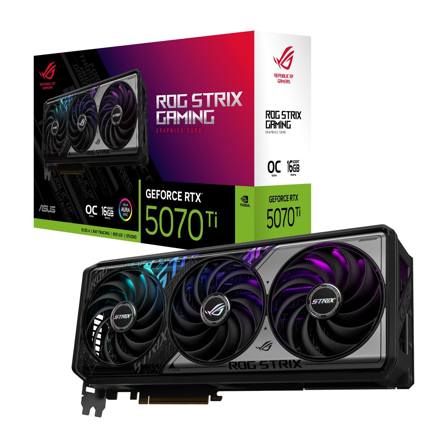 ASUS TUF GeForce RTX™ 5070 Ti 16GB GDDR7 OC Edition Graphics Card, NVIDIA, Desktop (PCIe® 5.0, HDMI®/DP 2.1, 3.125-Slot, Military-Grade Components, Protective PCB Coating, Axial-tech Fans)